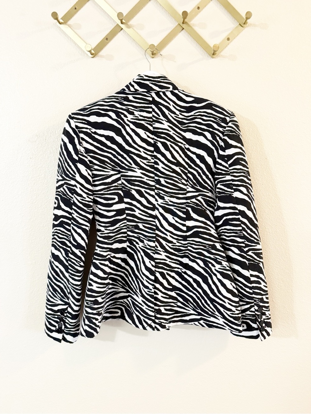 Naked Wardrobe Suiting Zebra Animal Print Jacquard Blazer Dress Jacket Small NEW - Picture 12 of 13